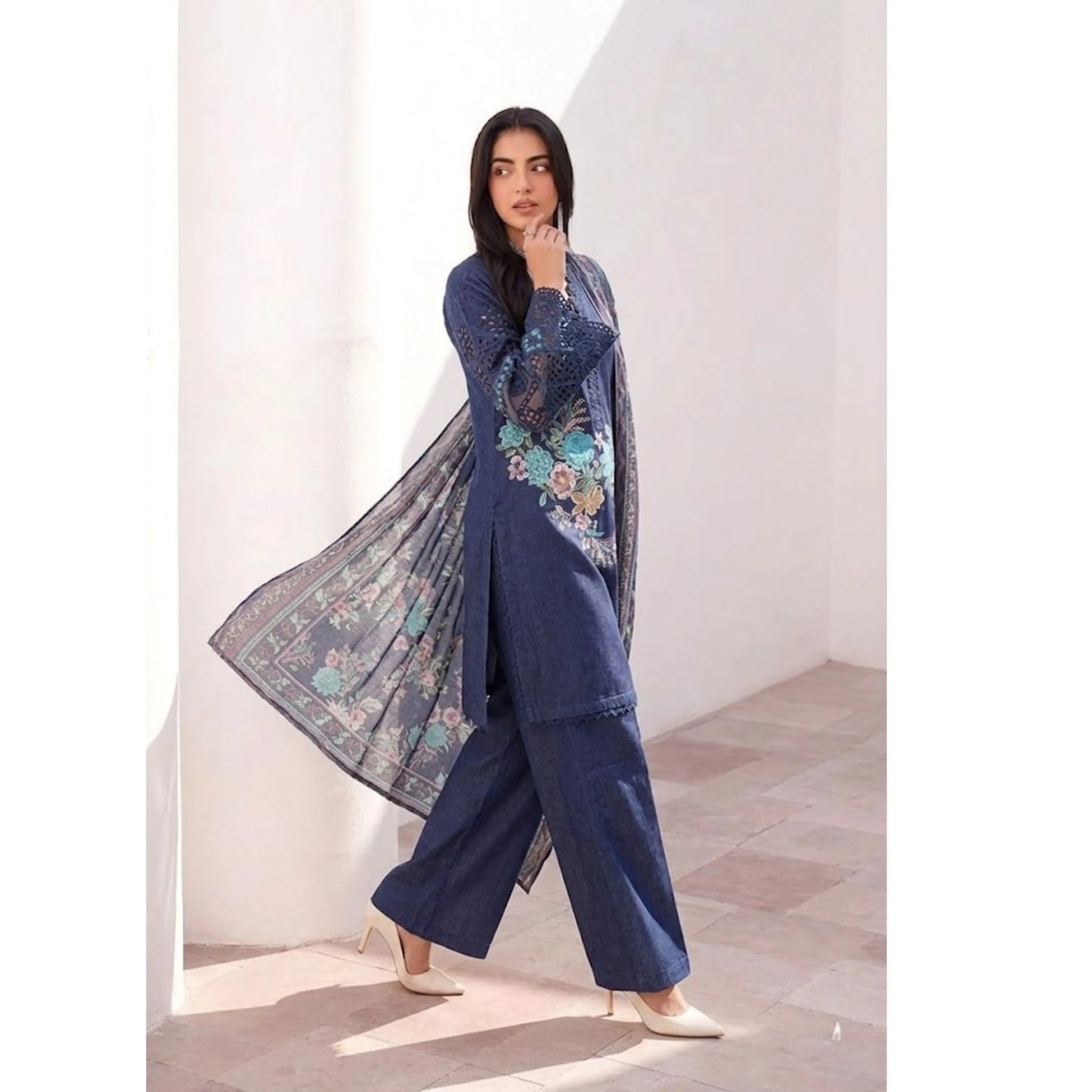 UA-186 Embroidered Cotton 3-Piece Collection | Ready to Wear Asian clothes