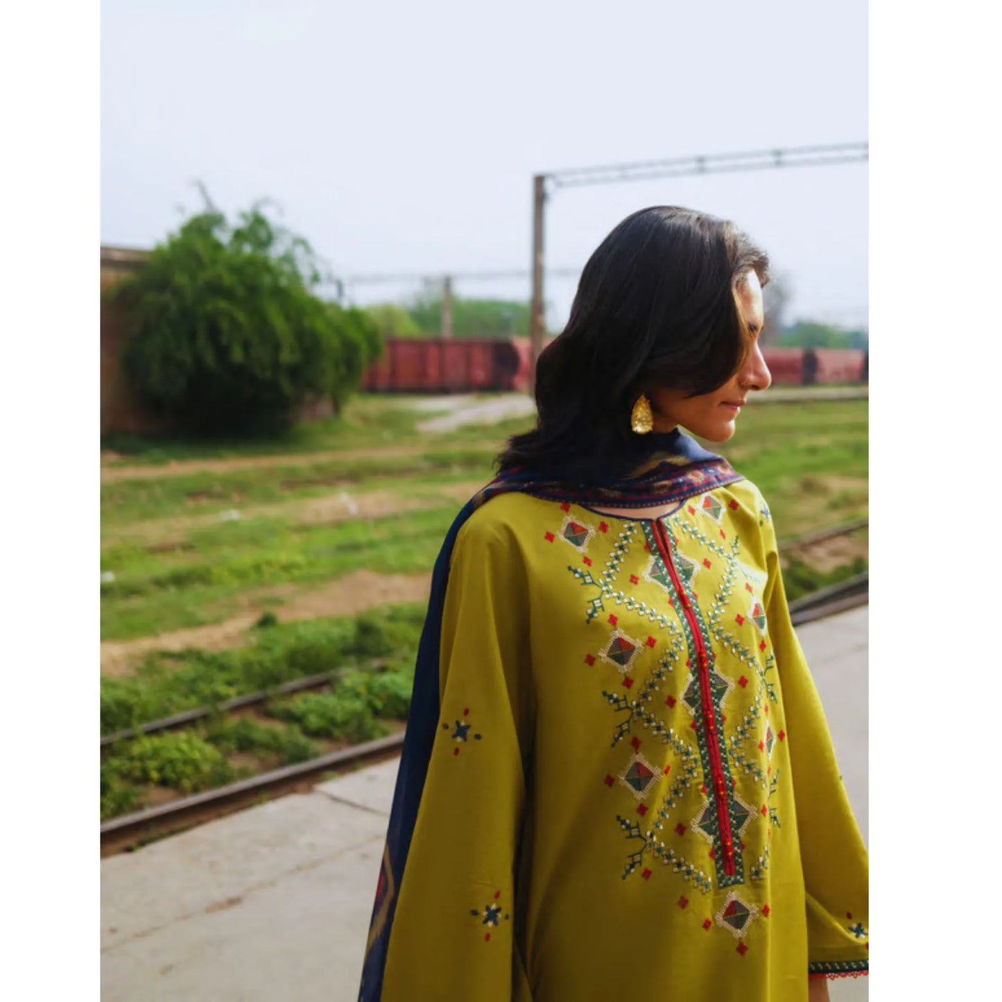 UCA-39 SafarNama Summer Embroidered Cotton Dress with Printed Silk Dupatta | Women’s Wear Pakistani Designer Outfit by Casuallite