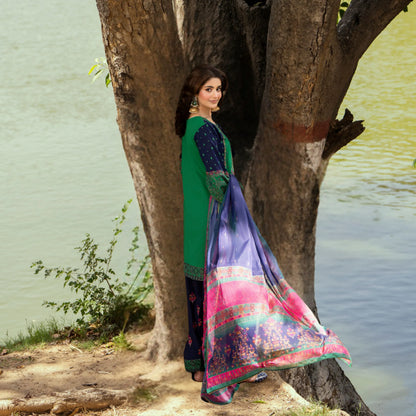 KC-1572 "Sunheri" Embroidered Festive Cambric Cotton Collection by Karma Collection
