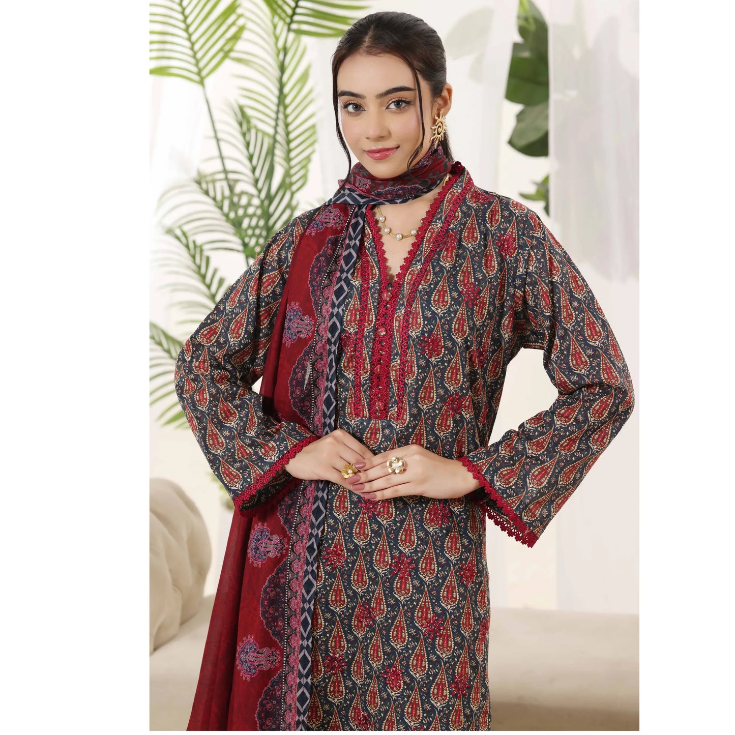 USN-22 Embroidered Chikankari Lawn 3 Piece Summer Collection by saphron | Ready to Wear Pakistani Asian Eastern wear