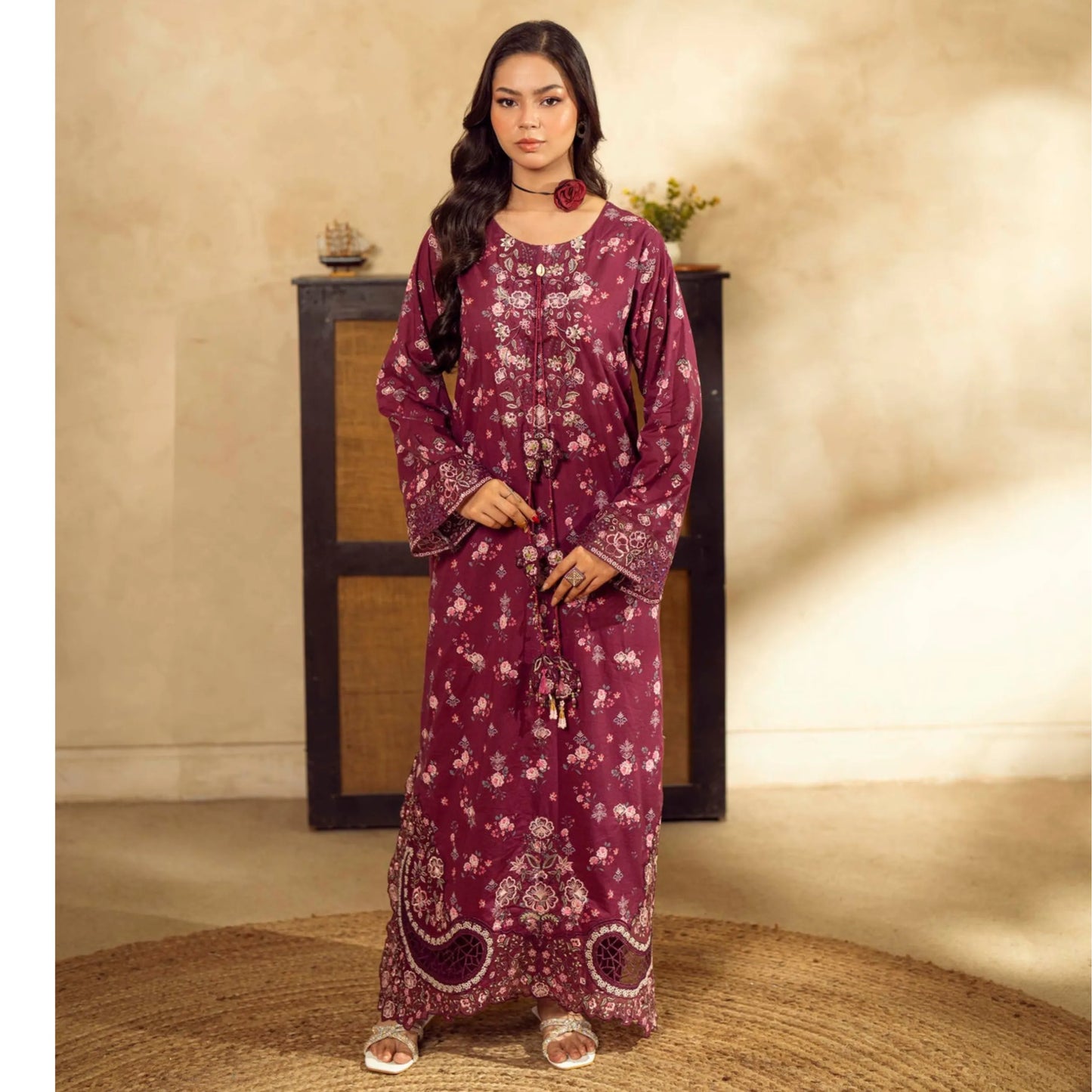 UGL-01 Printed Lawn Kaftan 2 Piece Set by Guzel