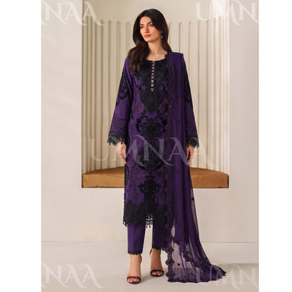 UA-296 Embroidered Chiffon 3 Pc Collection | Umnaa
