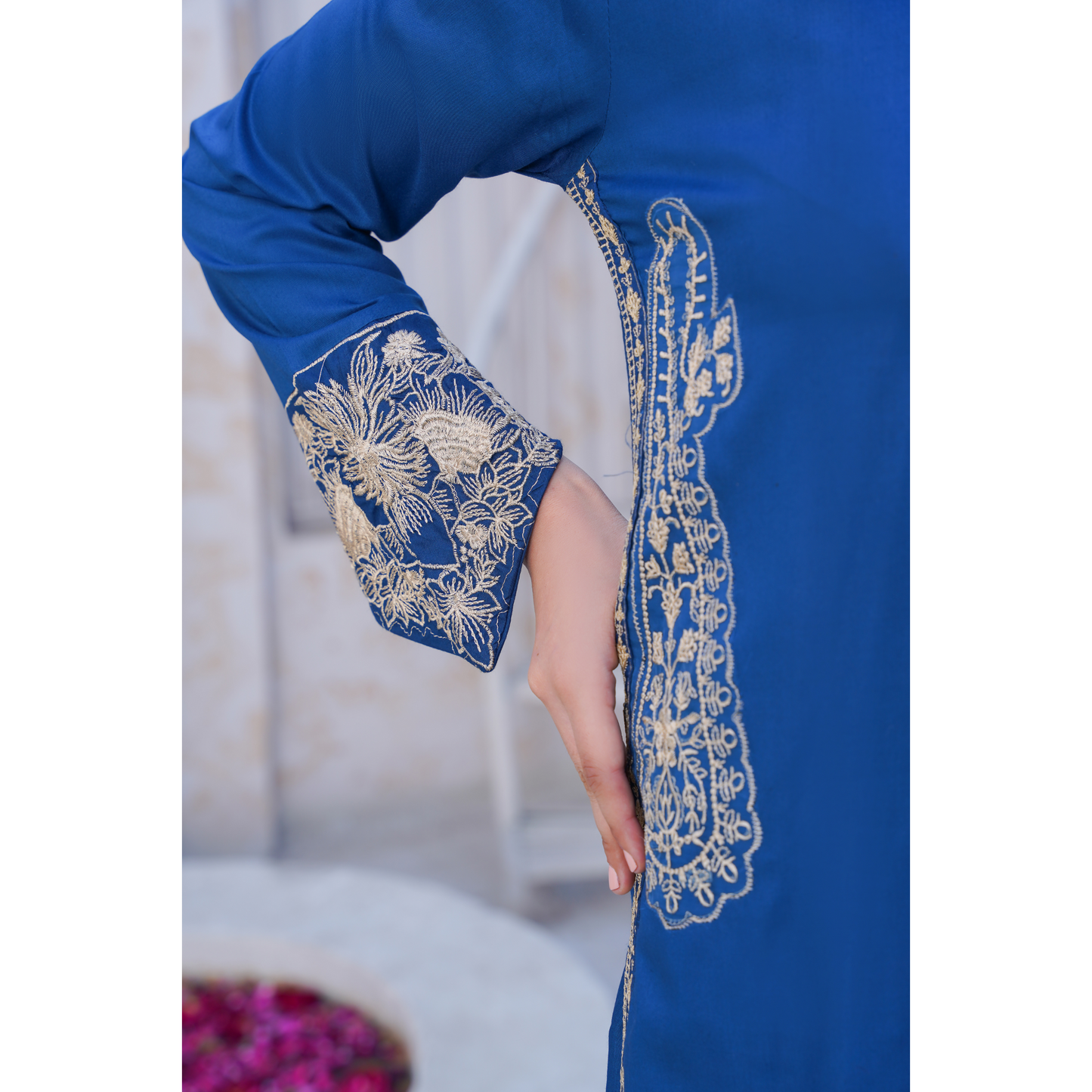 U-71 Embroidered Linen with Pockets 2 Pc Co Ord Set Dress | Ready to wear | UMNAA
