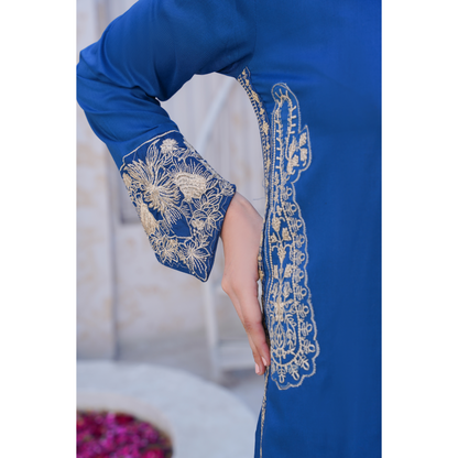 U-71 Embroidered Linen with Pockets 2 Pc Co Ord Set Dress | Ready to wear | UMNAA