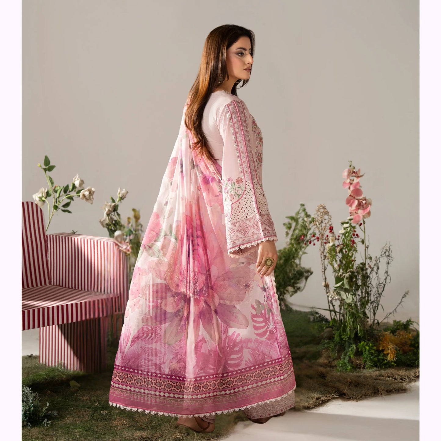 KC-1580 "AYRA" Embroidered Cambric Cotton Collection by Karma Collection