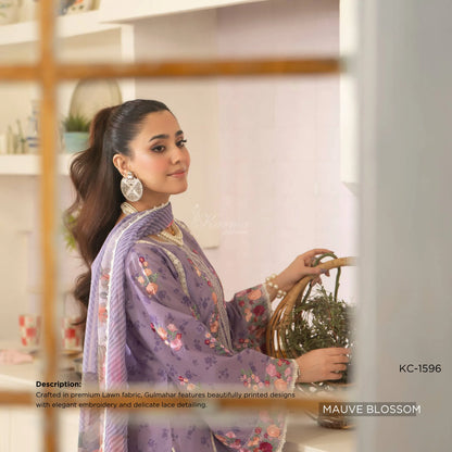 "Gulmahar" Embroidered Lawn Farshi Shalwar Collection by karma Collection
