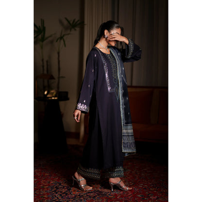 UCA-37 EALA Festive Embroidered Viscose Dress with Printed Silk Dupatta | Women’s Festive Wear Pakistani Designer Outfit by Casuallite