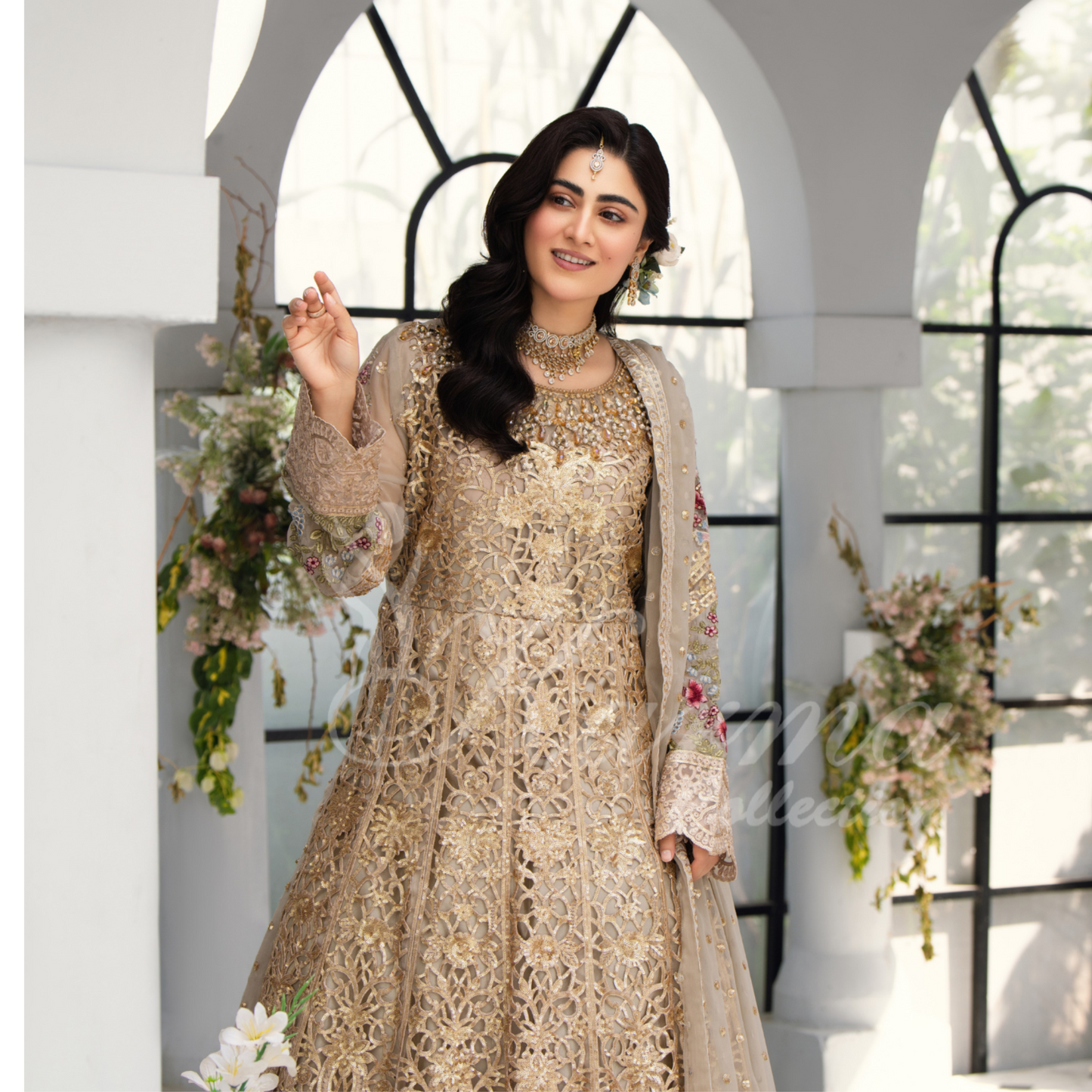 Luxury Embroidered Chiffon long Maxi with chiffon duppata  | Wedding Collection | karma Collection | UMKC01101