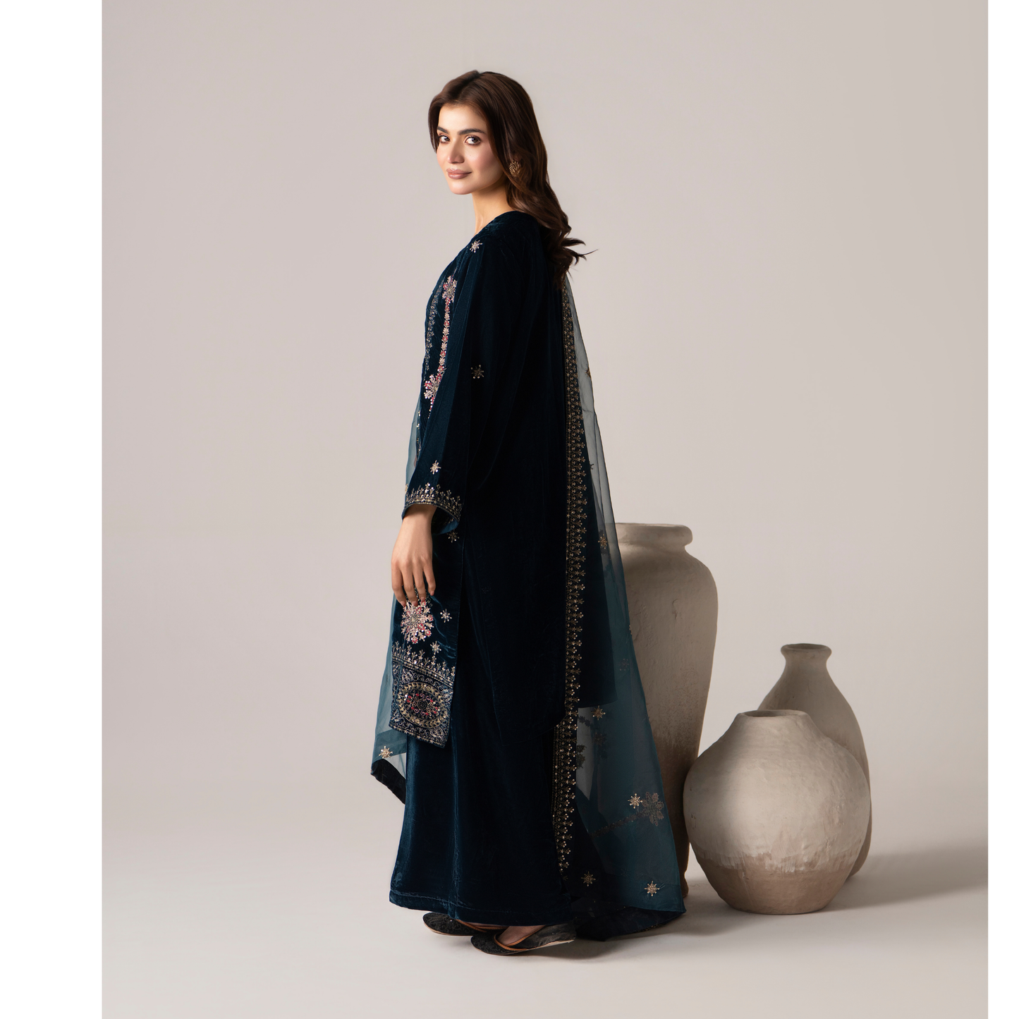 RA-27 Dastan e Eid Embroidered Velvet Collection | Embroidered 3 Piece Festive Ready to Wear by Raniya.h