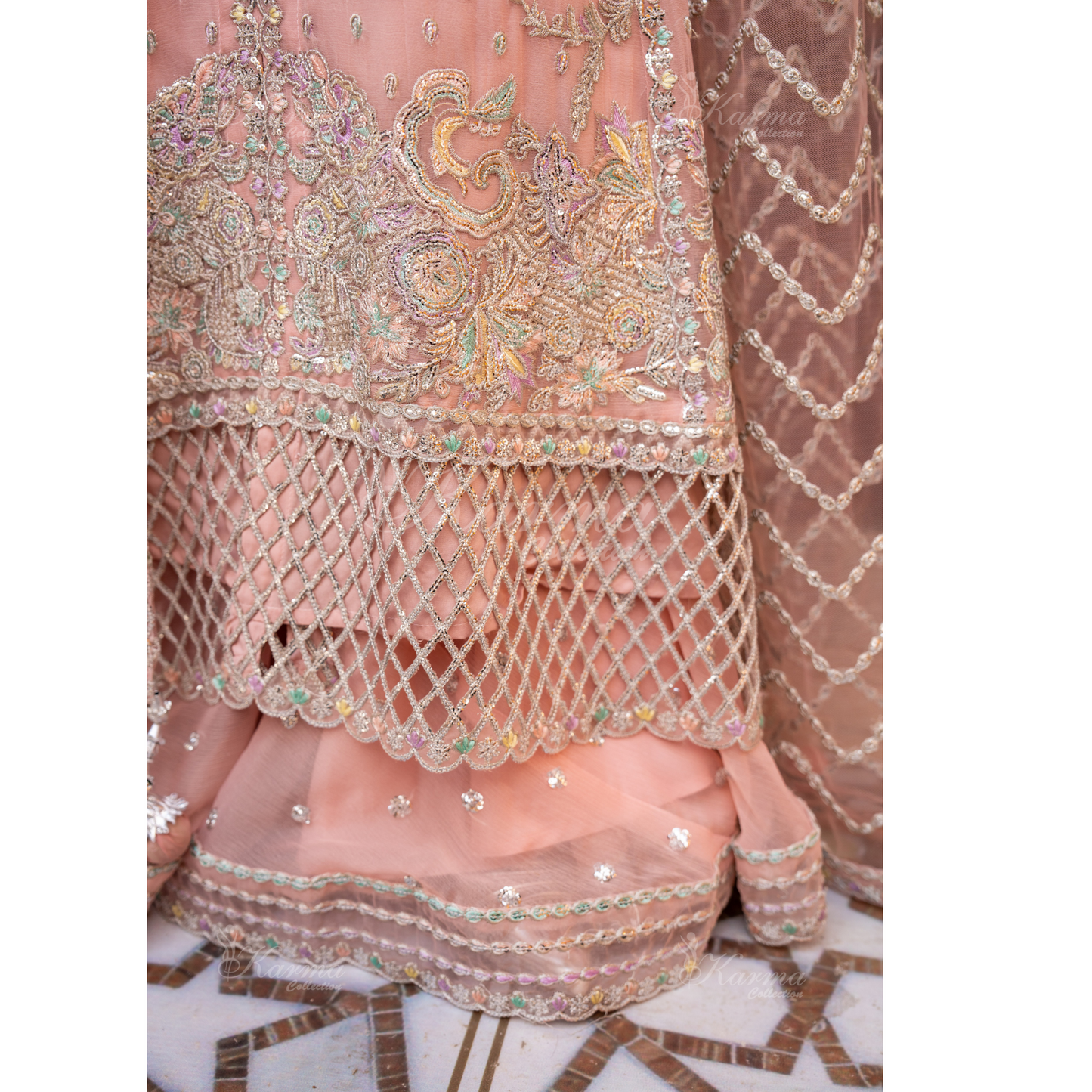 Luxury Embroidered Chiffon Party wear dress  | Wedding Collection | karma Collection | UMKC01201