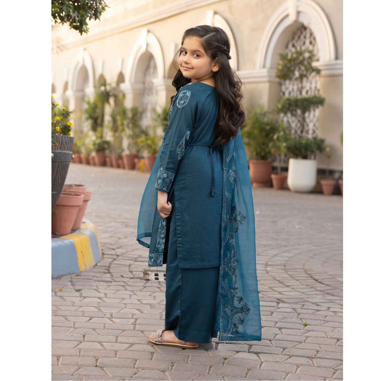 UMS-15 3 Pc Mother & Daughter Luxury Linen Eid Collection by Simrans