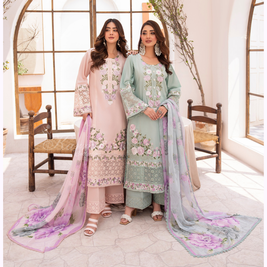 KC-1478 Embroidered Luxury Chikankari Cambric Cotton Collection | Ready to Wear | Karma Collection