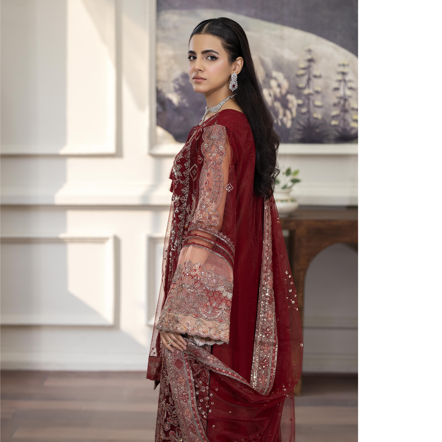 UTT-08 Luxury Festive Net Collection | Ready to Wear | Traditional Thread