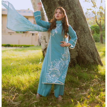 UA-120 Embroidered khaddar 3 Pc Collection | Ready to Wear | Umnaa