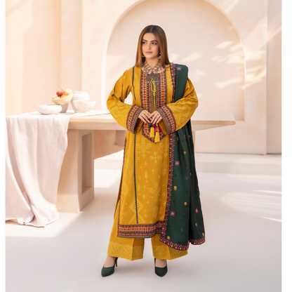 "Mishaal" Khat Edition Luxury Embroidered 3 Piece by Karma Collection