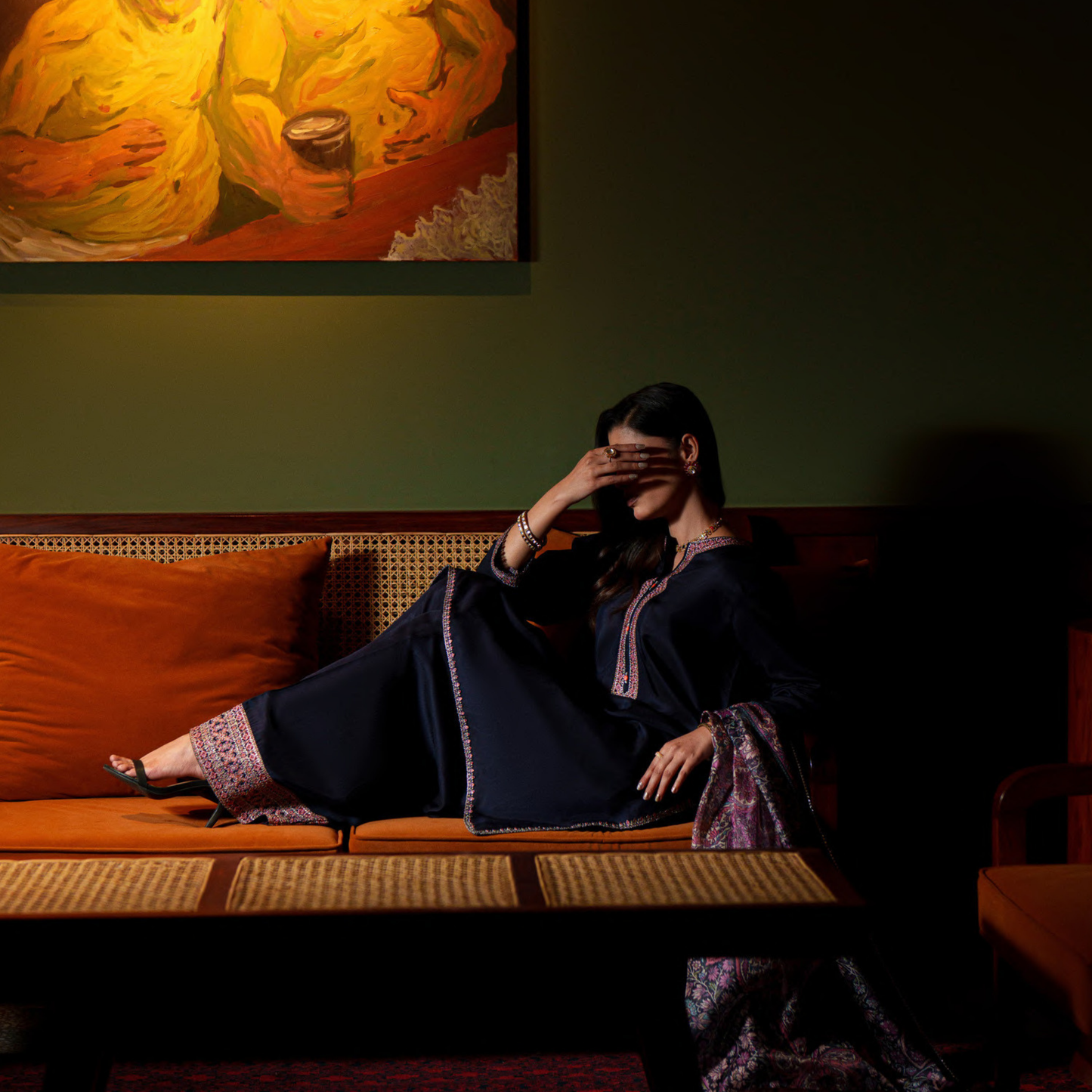 UCA-36 ELARA Festive Embroidered Viscose Dress with Printed Silk Dupatta | Women’s Festive Wear Pakistani Designer Outfit by Casuallite