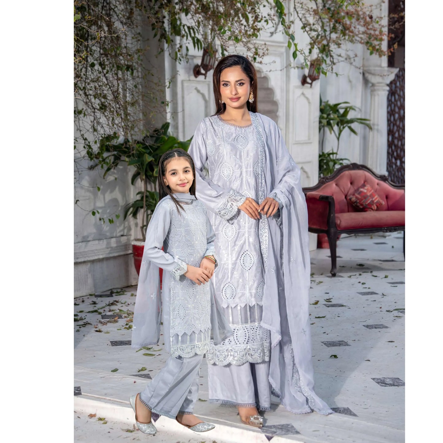 UMRZ-54 "Image Kari" Linen Festive Mother & Daughter Collection by Rangz