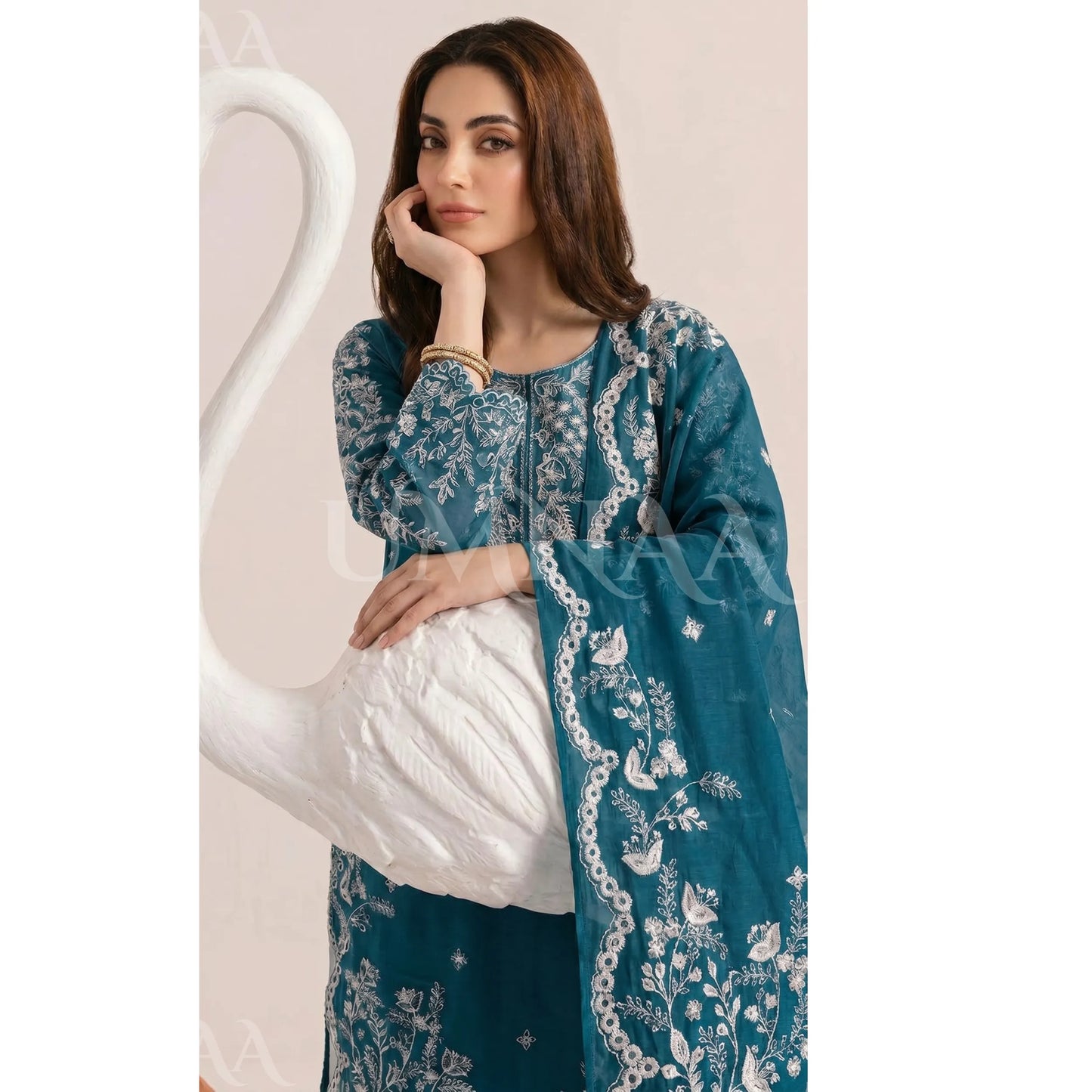 UA-190 Embroidered Cotton Collection 3 Piece | Ready to Wear | Asian clothes