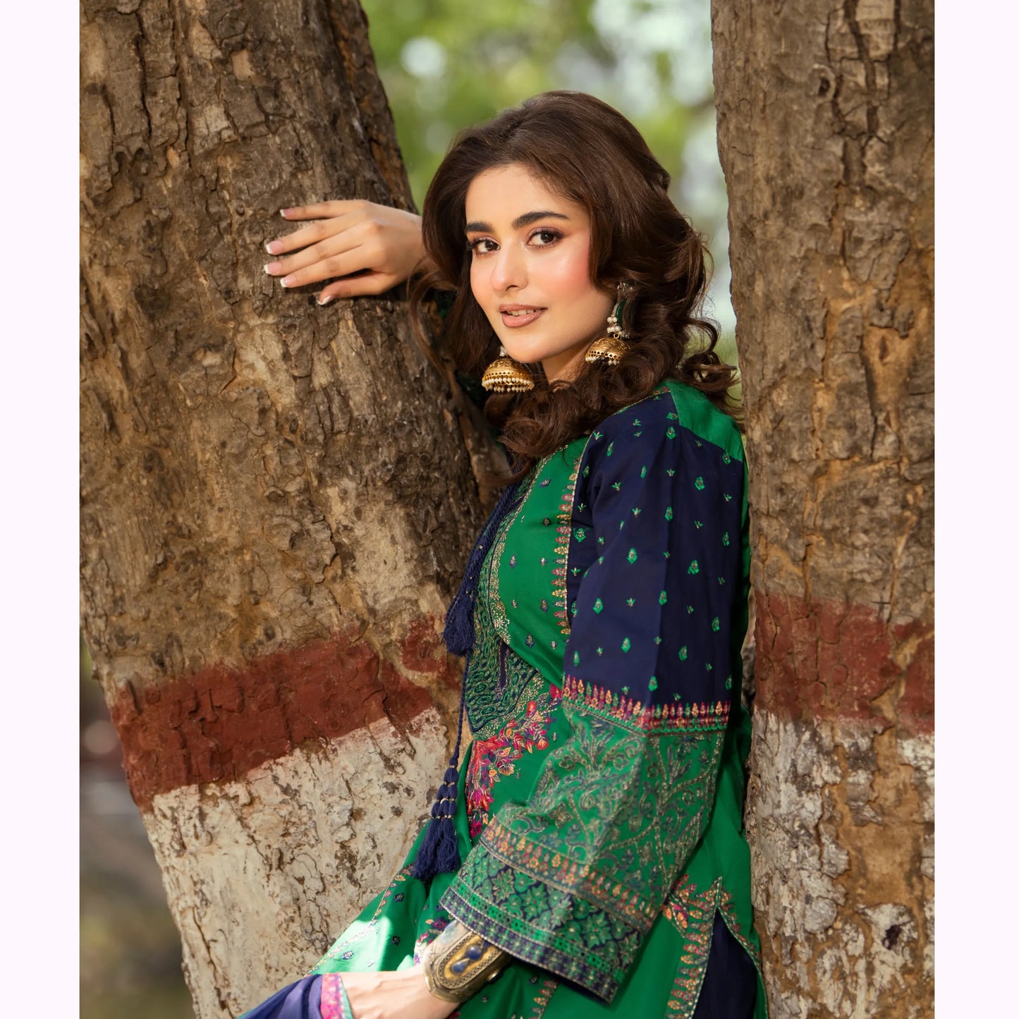 KC-1572 "Sunheri" Embroidered Festive Cambric Cotton Collection by Karma Collection