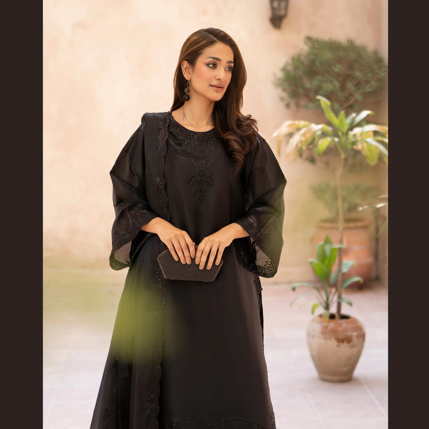 RA-36 Embroidered Sheesha Silk 3 Piece Suit | Premium Embroidered Silk Dress with Dupatta | Women's Party & Festive Wear