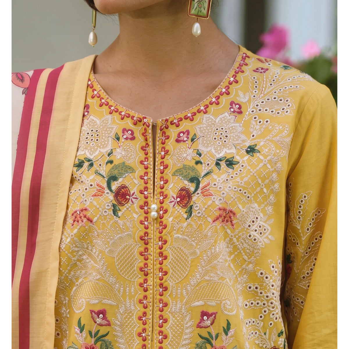 UCA-46 "Sakoon" Embroidered Cambric Cotton Pc Collection | Casuallite