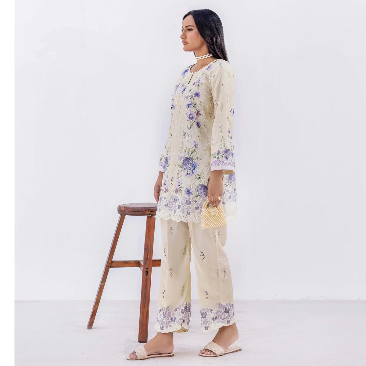 UAL-01 Chikankari Lawn Co-Ord Set | Adan's Libas