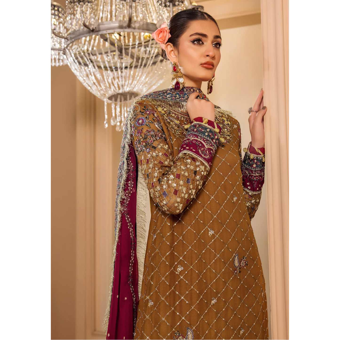 UTT-10 "Chantelle" Embroidered Chiffon Festive Collection by Traditional Thread