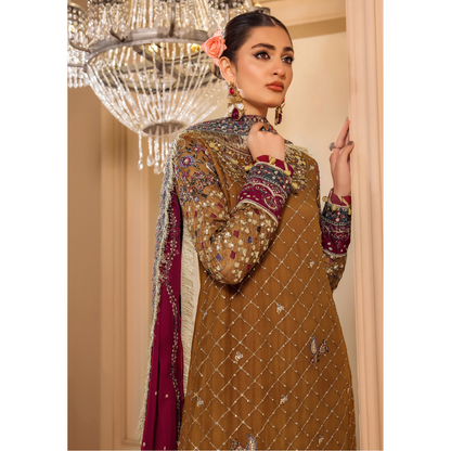 UTT-10 "Chantelle" Embroidered Chiffon Festive Collection by Traditional Thread