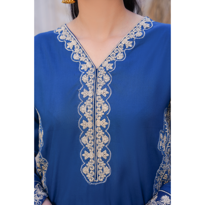 U-71 Embroidered Linen with Pockets 2 Pc Co Ord Set Dress | Ready to wear | UMNAA