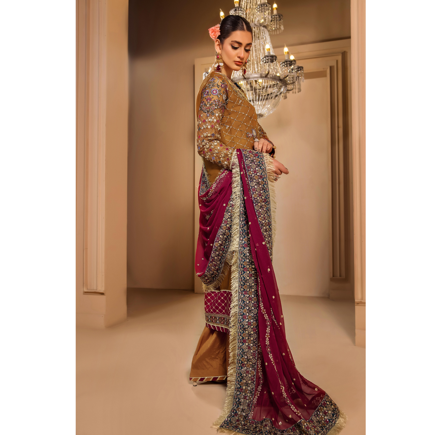 UTT-10 "Chantelle" Embroidered Chiffon Festive Collection by Traditional Thread