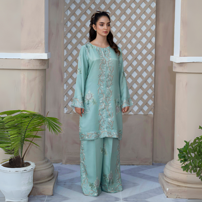 2 Printed Pakistani Co-Ords Set with Bag | Ready to Wear | Raniya.h | UMRAH0901