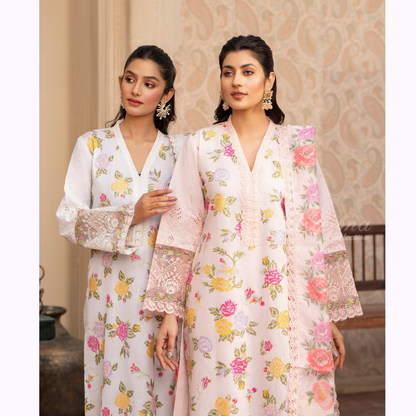 UKC-18 Embroidered Cambric Cotton Ready to Wear 3 Pc - Karma Collection