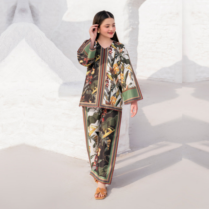 2 Pc Mother & Daughter Pakistani Printed Co-ord Set Collection by Garnet