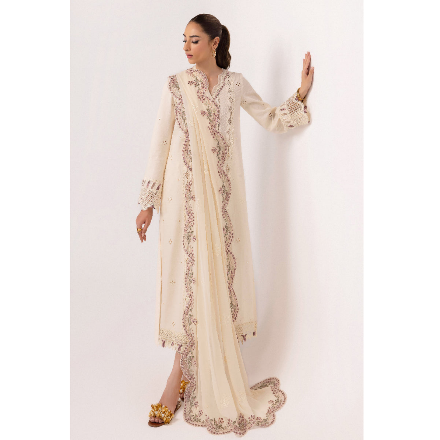 3 Pc Festive Embroidered Collection  | Ready to Wear | Qalamkar