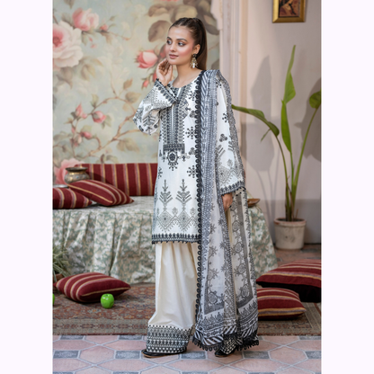 KC-1453 Trendy farshi Shalwar Embroidered Cotton Collection Ready to Wear 3 Pc - Karma Collection