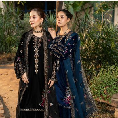 F-490 "Sehar" Luxury Embroidered Velvet Dress by Karma Collection