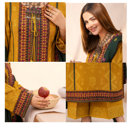 "Mishaal" Khat Edition Luxury Embroidered 3 Piece by Karma Collection