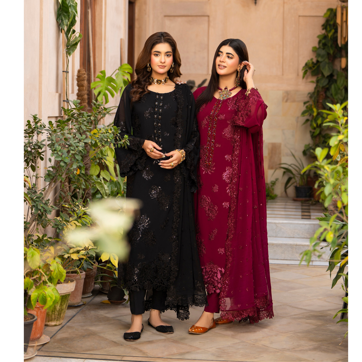 F-497 "Hayat" Embroidered Georgette Chiffon 3 Pc Collection