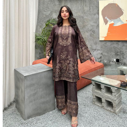 UA-169 Silk Printed Co-Ords Set by Umnaa | Ready to Wear Modest fashion Asian