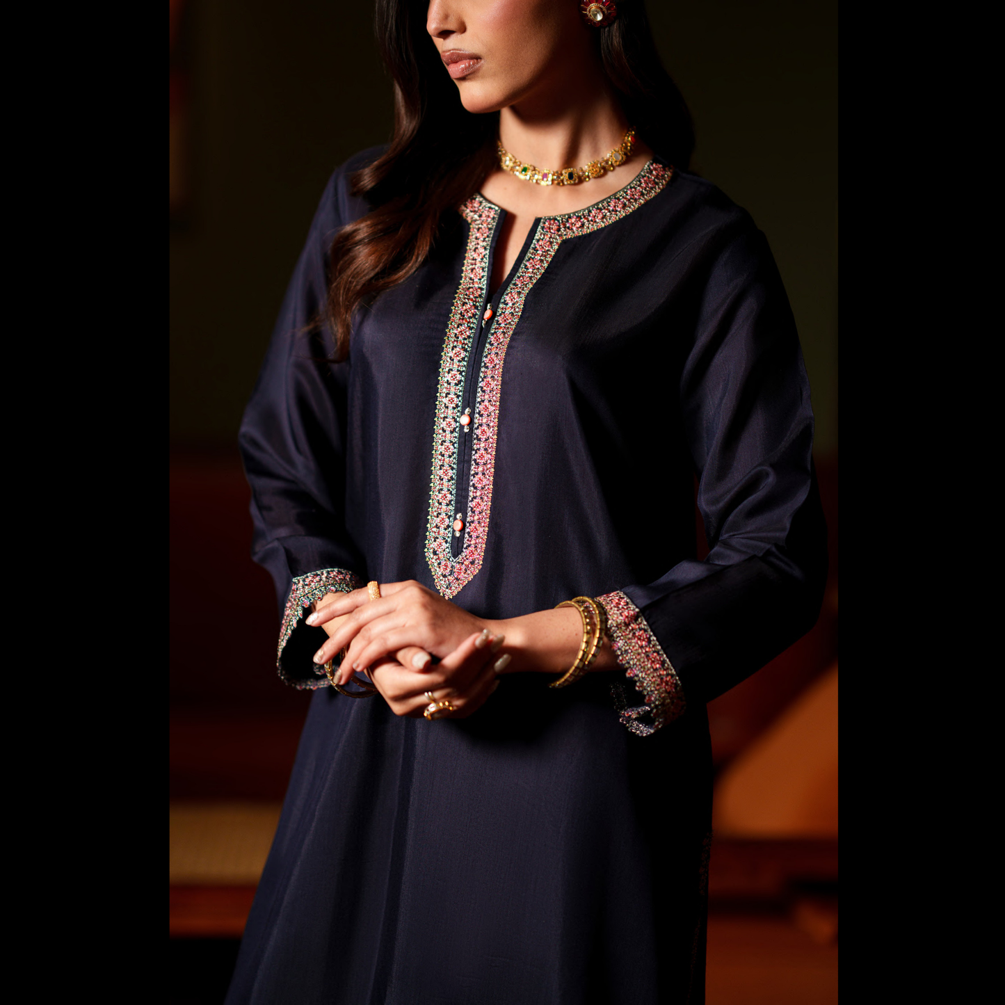 UCA-36 ELARA Festive Embroidered Viscose Dress with Printed Silk Dupatta | Women’s Festive Wear Pakistani Designer Outfit by Casuallite