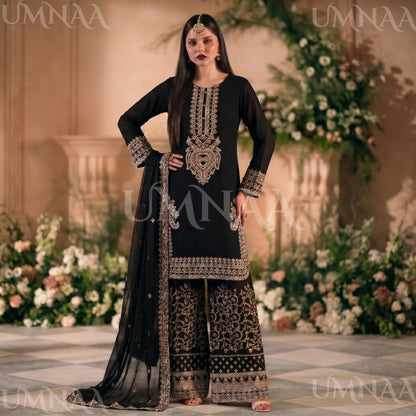 UA-210 Embroidered Chiffon Sharara Festive Collection by umnaa | Ready to Wear Pakistani Asian clothes