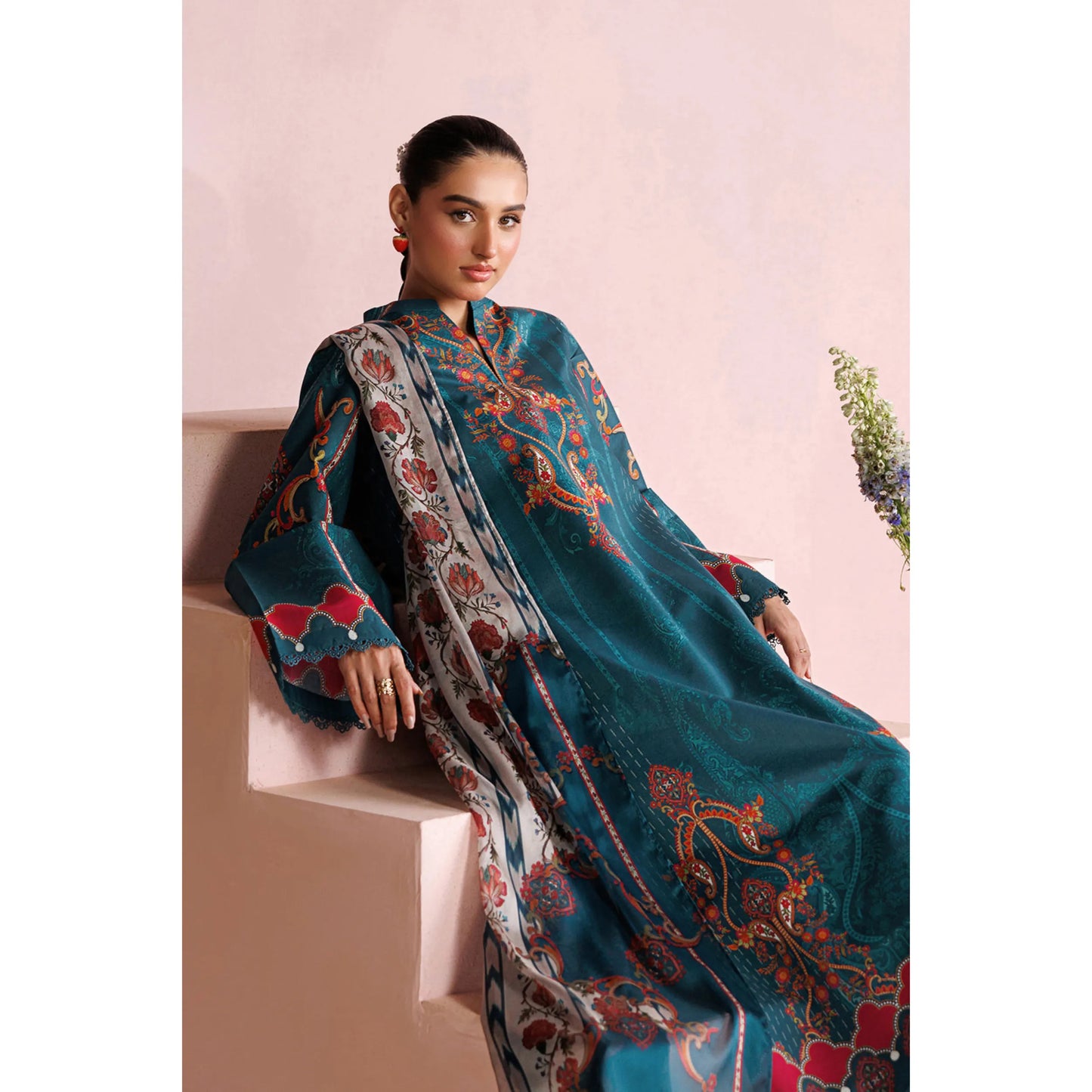 UE-02 "Printed Essential" by Esra Fashion Summer Printed Lawn 3 Piece Collection | Pakistani Asian Clothes