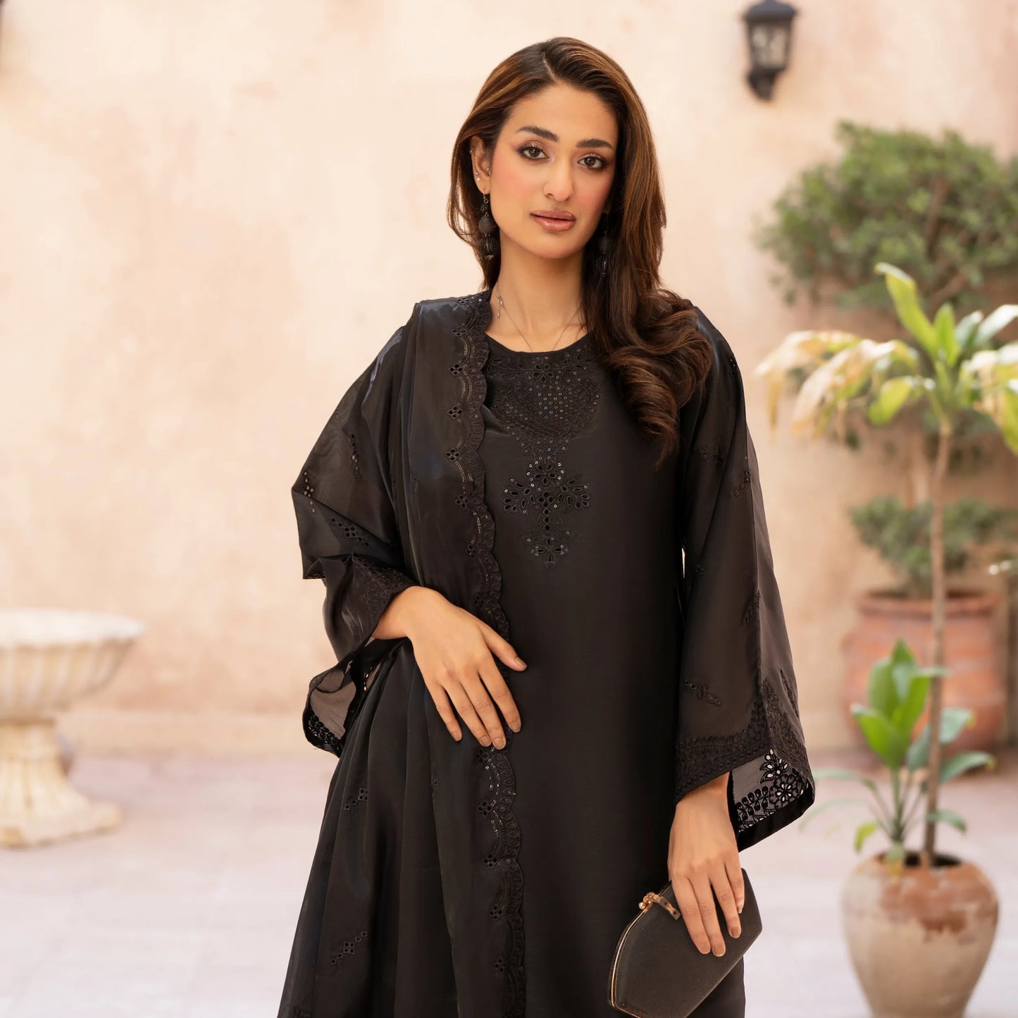 RA-36 Embroidered Sheesha Silk 3 Piece Suit | Premium Embroidered Silk Dress with Dupatta | Women's Party & Festive Wear