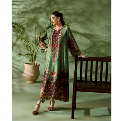UAL-05 Printed Silk Kaftan Style Co-Ord Set Loose fit Casual Wear | Ethnic wear | ALLY'S