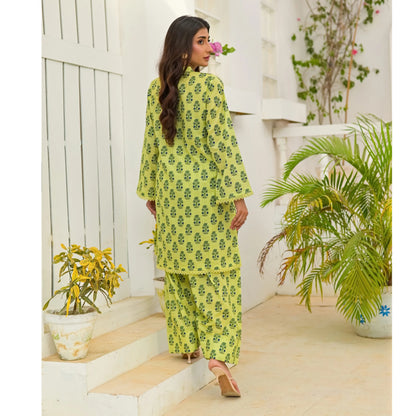 UA-248 Printed Lawn 2 Piece Co-Ord Set | Soft Breathable Summer Outfit | Casual Matching Shirt & Trouser Set by Umnaa