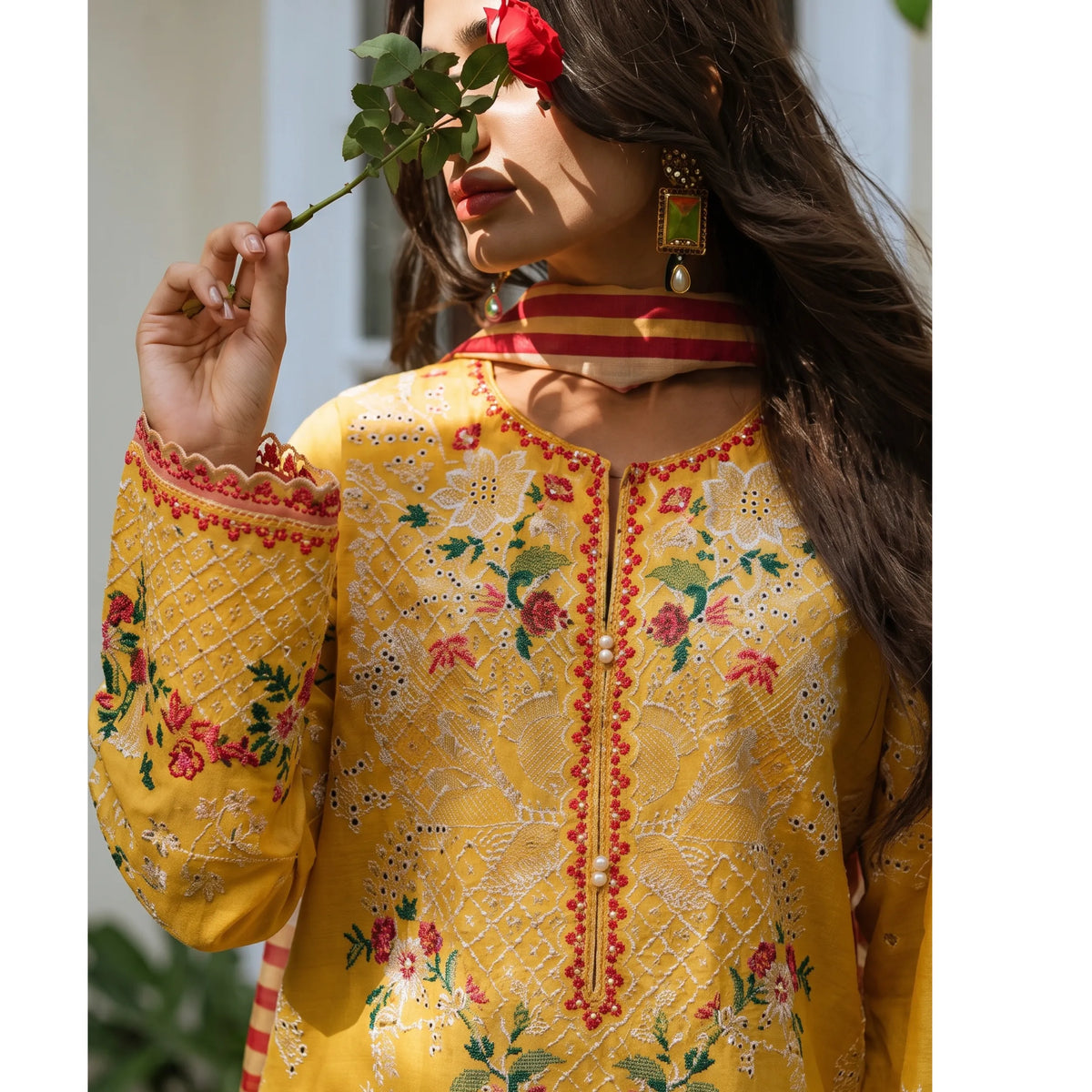 UCA-46 "Sakoon" Embroidered Cambric Cotton Pc Collection | Casuallite