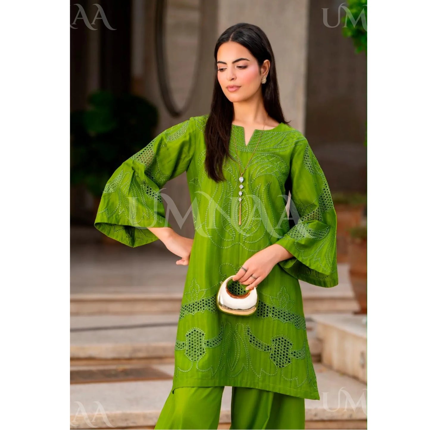 UA-276 Embroidered Trendy Cotton Co-Ord Set | Umnaa