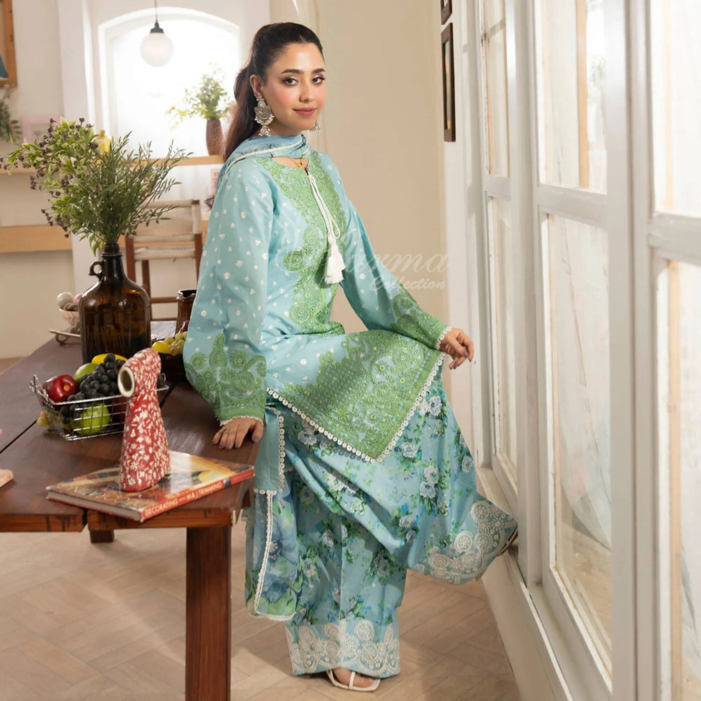 "Flora" Embroidered Lawn 3 Pc Collection | Karma Collection