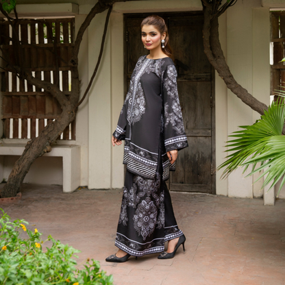 Sëleñe Raw Silk Printed Co-Ords Set by Karma Collection | Ready to Wear Modest fashion Asian