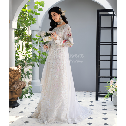 Luxury Embroidered Chiffon long Maxi with chiffon duppata  | Wedding Collection | karma Collection | UMKC01101